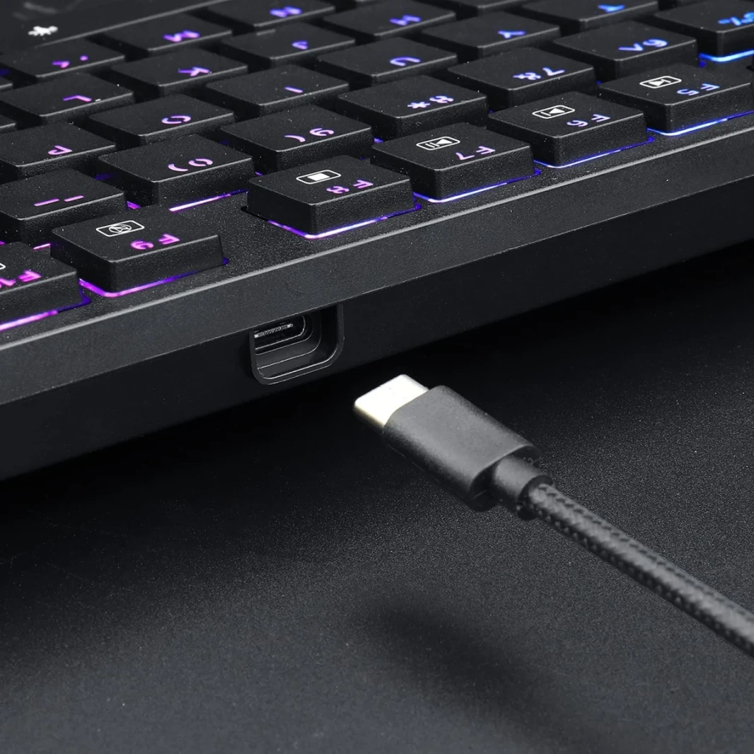 مفاتيح Redragon K539 Anubis RGB الميكانيكية السلكية والبلوتوث واللاسلكية منخفضة الارتفاع باللون البني - أسود