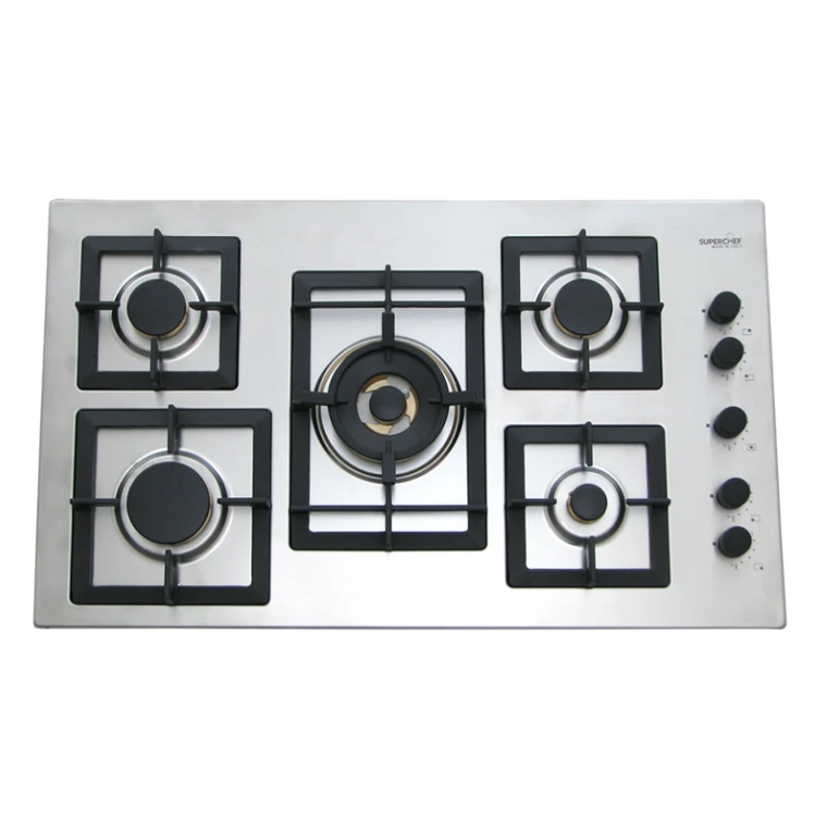 SuperChef Hob 90cm 5Burners Brass Side Knobs Full Safety جميعهم نحاس مفصول مفاتيح جانبية