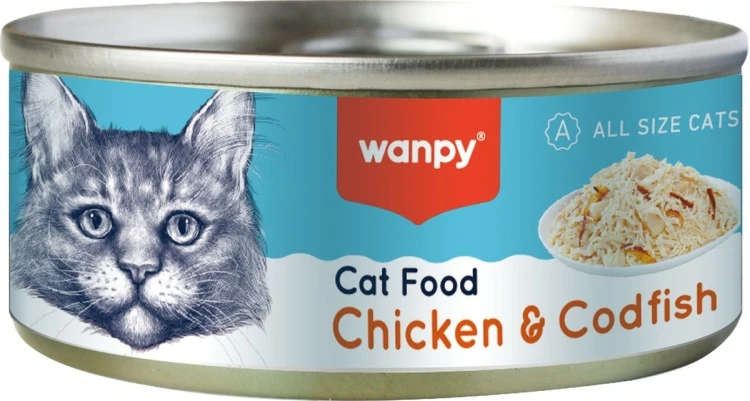 Wanpy Wet Food Chunks in Gravy with Chicken & Codfish Flavor 95 g