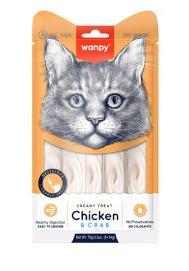 Wanpy Creamy Treat Chicken with Crab (5x14g)