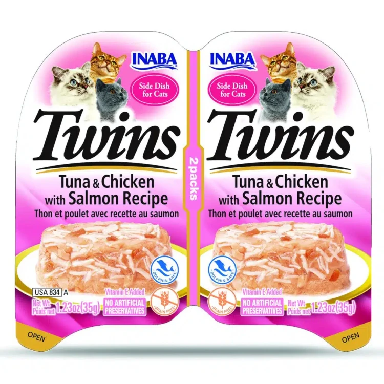 INABA Twins Tuna & Chicken with Salmon Recipe (2 Packs) 35g x 2