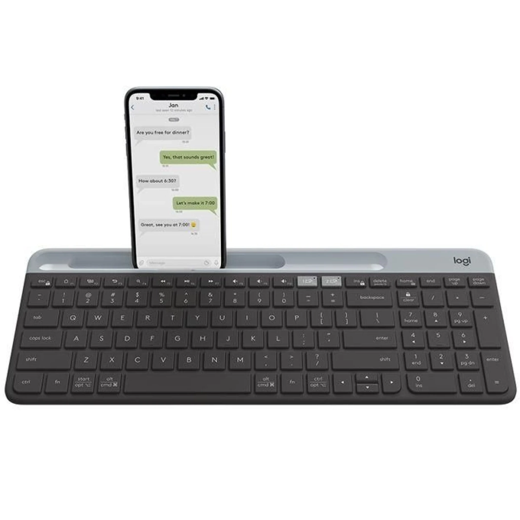 لوحة مفاتيح Logitech K580 Slim اللاسلكية متعددة الأجهزة