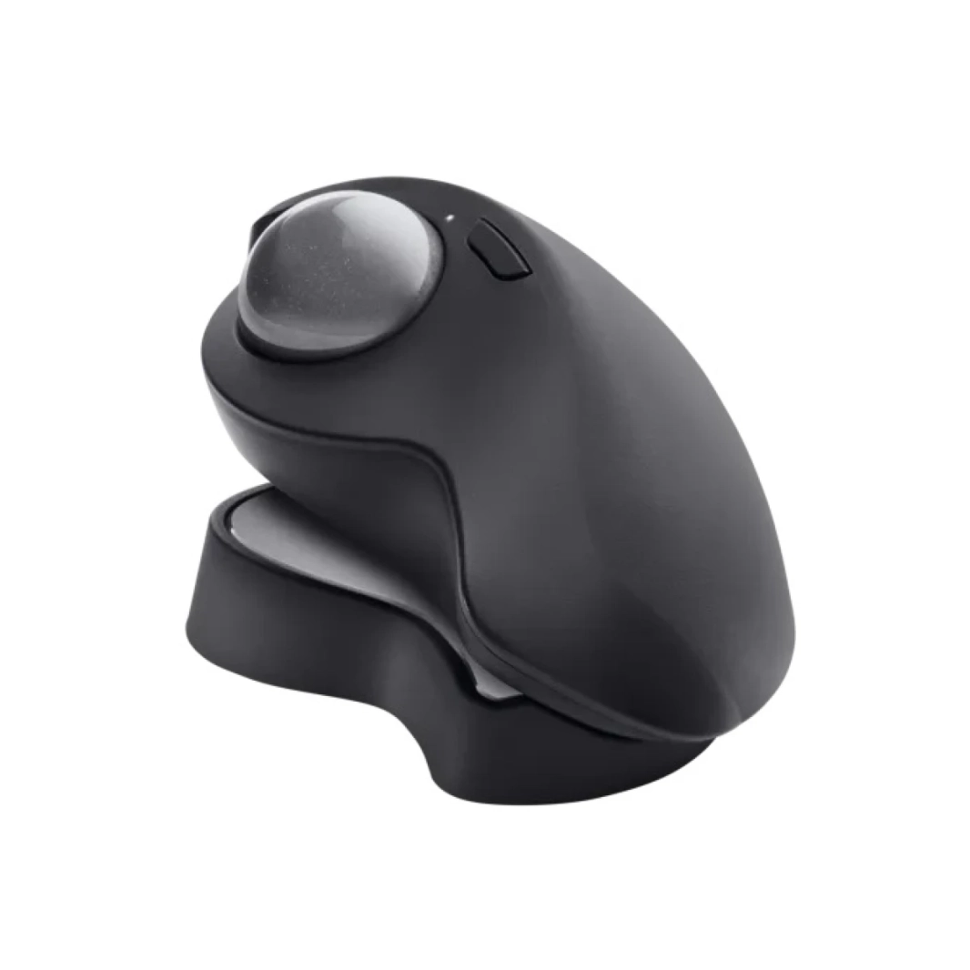 ماوس Logitech MX Ergo اللاسلكي ذو الكرة التتبعية بتصميم مريح قابل للتعديل وقابل لإعادة الشحن - جرافيت