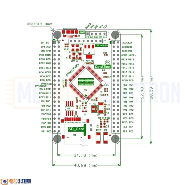لوحة تطوير النظام STM32F407VGT6 1024K STM32