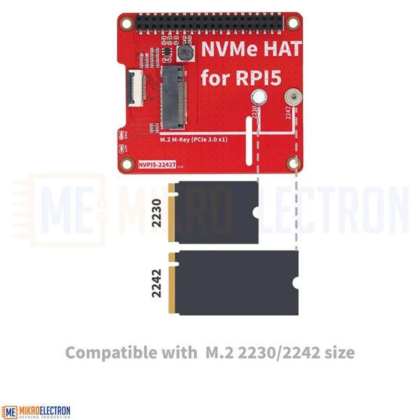 Raspberry Pi 5 NVME PCIe SSD HAT NVPI5-2242T 2230 2242