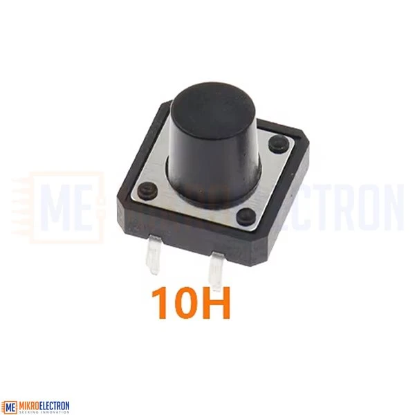 مفتاح ضغط 12x12x10 مم بارتفاع 4 دبابيس DIP لوحة بلاستيكية PCB زر لمس