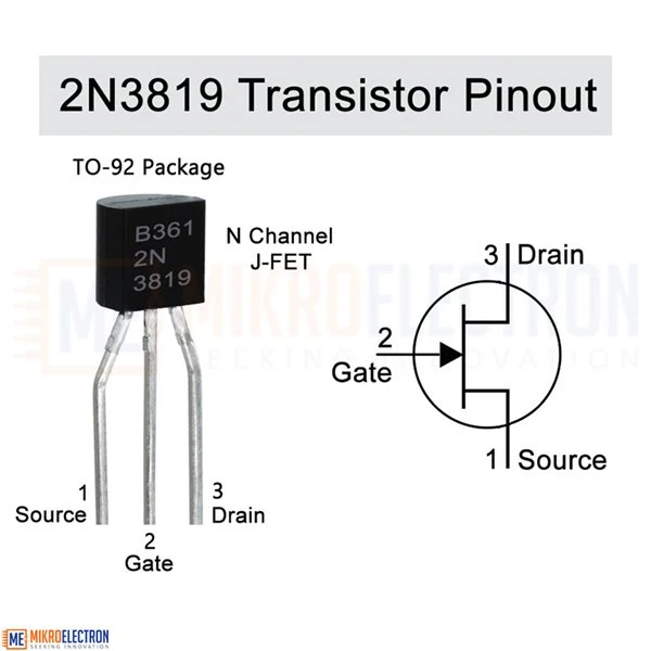 ترانزستور 2N3819 JFET ذو قناة N TO-92