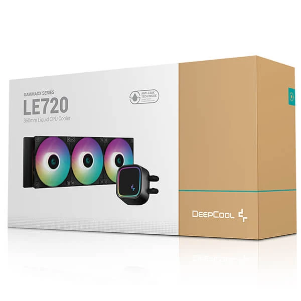 مبرد سائل DEEPCOOL LE720 360 مم ARGB AIO لوحدة المعالجة المركزية - أسود