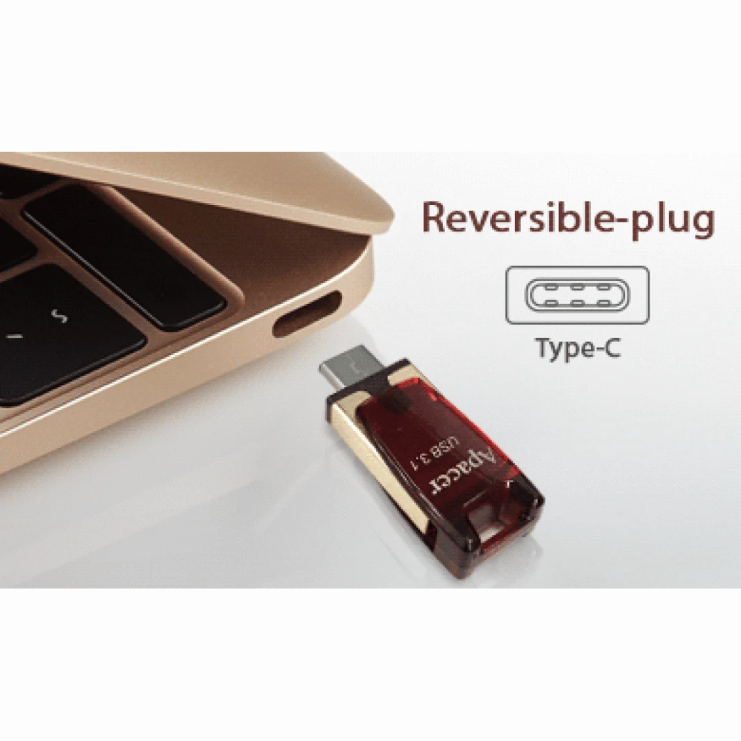 Apacer AH180 USB 3.1 وType-C Gen 1 Type-A / فلاش ميموري 32 جيجابايت