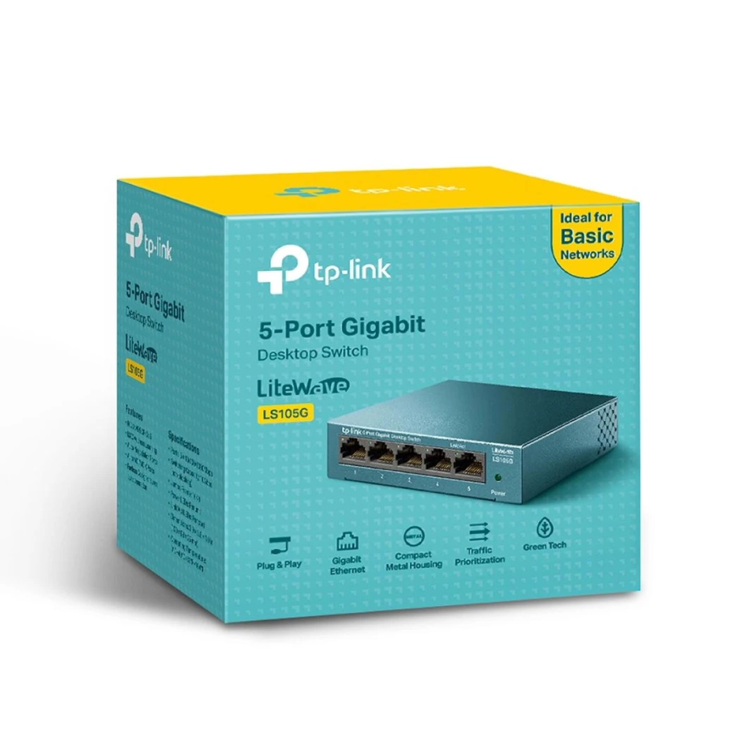 TP-Link LiteWave LS105G 5-Port Gigabit 10/100/1000Mbps Desktop Network Switch