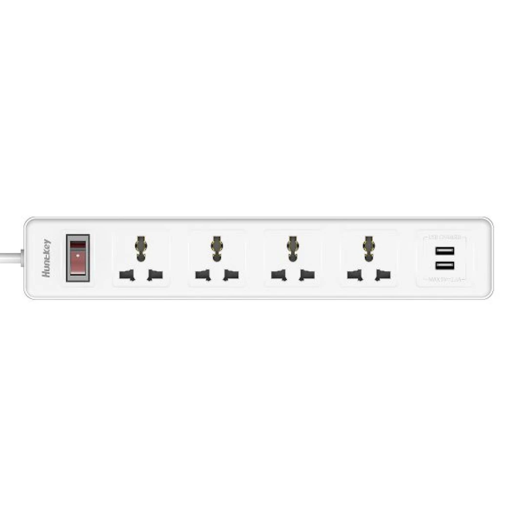 شريط طاقة HUNTKEY SSZ507 4 منافذ + 2USB / بطول 3 أمتار
