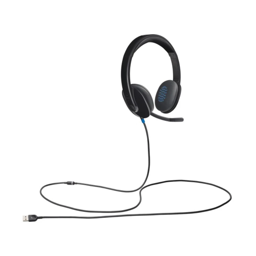 سماعة الرأس Logitech H540 USB عالية الأداء لنظامي التشغيل Windows وMac، معتمدة من Skype