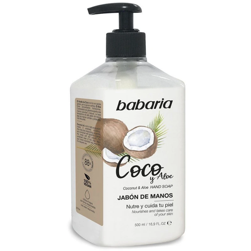Babaria 2 صابون سائل باباريا بجوز الهند والصبار مع مضخة 500 مل