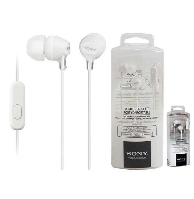 سماعات أذن SONY مع ميكروفون ومقبس 3.5 ملم / بنفسجي (MDREX15AP W)