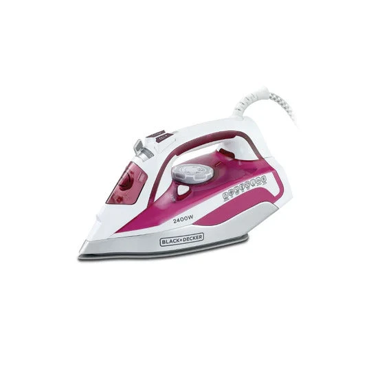 Black + Decker 2400W Steam Iron With Ceramic Soleplate Pink
