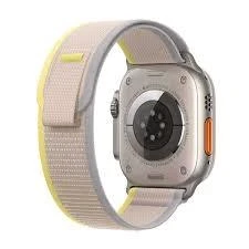 ساعة Ultra Gps + Cellular 49 مم بهيكل من التيتانيوم مع حلقة صفراء/بيج - مقاس S/M