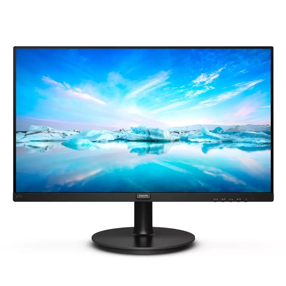 شاشة مسطحة Philips 271V8 مقاس 27 بوصة بدقة 1920 × 1080 (FHD) IPS 75 هرتز و4 مللي ثانية ومنفذ HDMI 1.4 / VGA - أسود