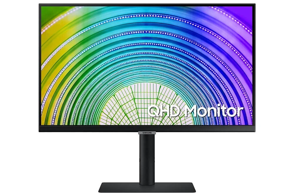 شاشة Samsung S24A600UCM مقاس 24 بوصة بدقة 2560 × 1440 (QHD 2K) IPS بمعدل تحديث 75 هرتز ووقت استجابة 5 مللي ثانية ومنفذ HDMI 1.4 / DP 1.2 HDR10 مع موزع USB وحامل قابل للتعديل (الارتفاع والإمالة والتدوي