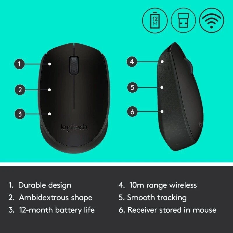 Logitech Wireless Mouse M171 Black
