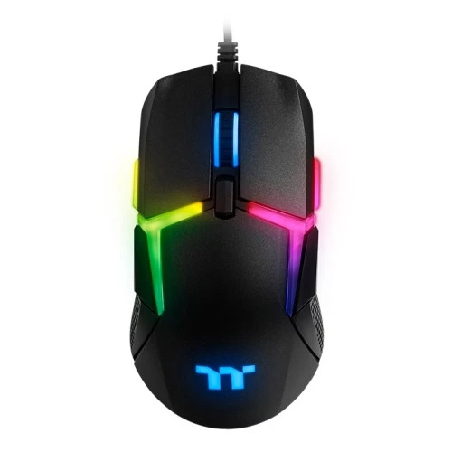 ماوس الألعاب Thermaltake Level 20 RGB Ambidextrous مع 16.8 مليون لون RGB Aura Illumination 16000 DPI PMW3389 Sensor Ergonomic Gaming Mouse - أسود