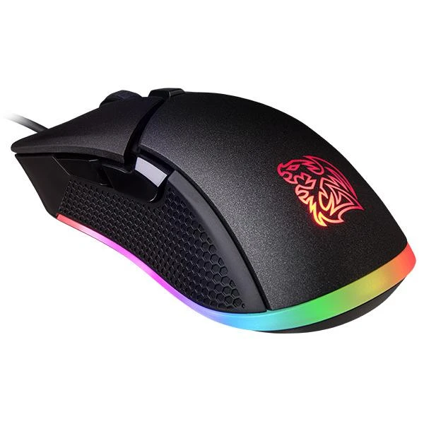 ماوس الألعاب Thermaltake eSPORTS IRIS Optical 16.8 مليون لون RGB Aura Illumination 9 تأثيرات إضاءة 5000 DPI PMW3325 Sensor Ergonomic Gaming Controlled Software - أسود