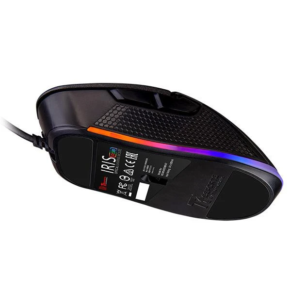 ماوس الألعاب Thermaltake eSPORTS IRIS Optical 16.8 مليون لون RGB Aura Illumination 9 تأثيرات إضاءة 5000 DPI PMW3325 Sensor Ergonomic Gaming Controlled Software - أسود