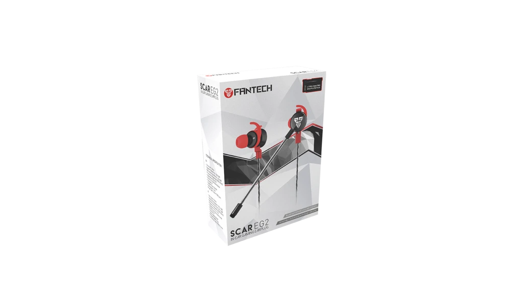 سماعات FANTECH EG2 SCAR EARPHONE ستيريو للألعاب مقاس 3.5 مم TRRS مرنة / 0.4 جرام بدون كابل