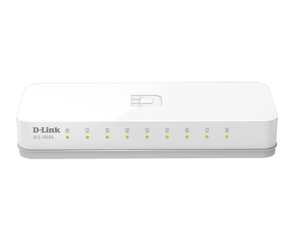 D-Link DES-1008A 8-Port 10/100 Desktop Switch - White