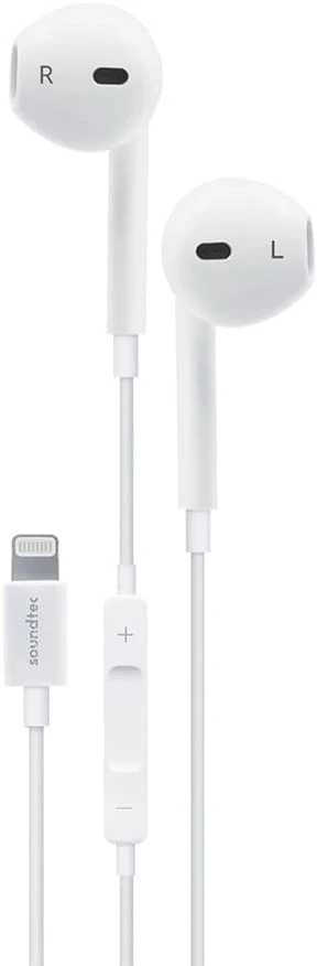 Porodo Soundtec Stereo Earphones with Lightning Connector 1.2m - White