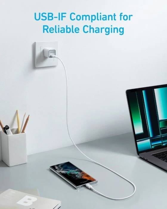 Anker 322 USB-A to USB-C Cable 3ft  ( Braided) white