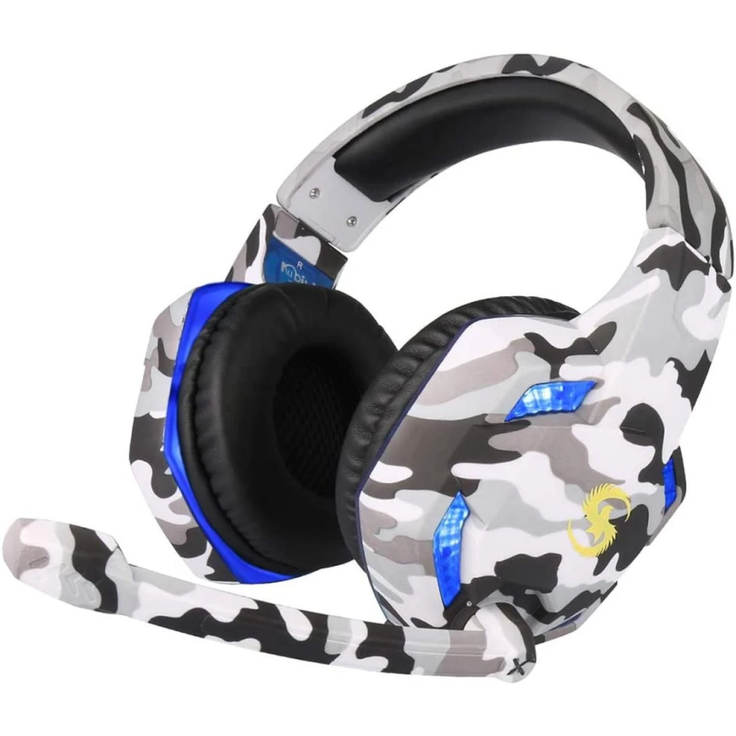 KUBITE T-176 3.5mm Over-ear Wired Gaming Headphones Music Headset Noise Cancellation Earphones