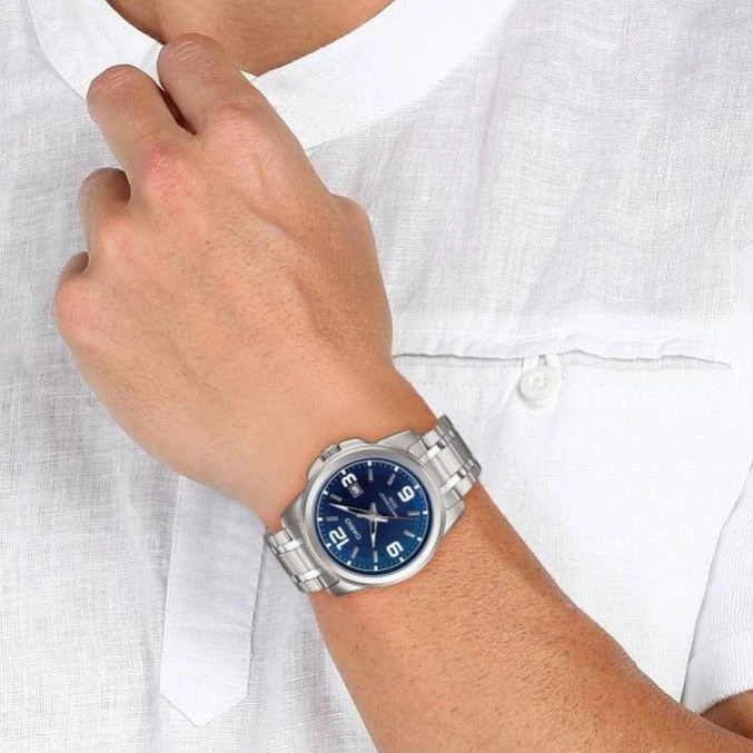 Casio MTP-1314D-2A Men Classic Blue Dial Analog Quartz Stainless Steel
