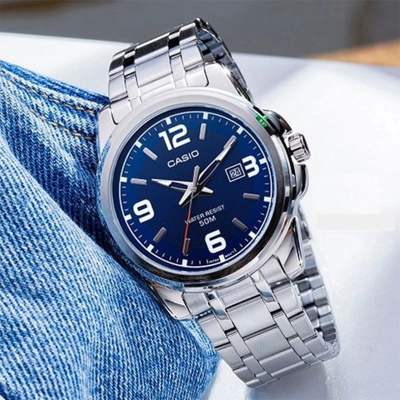 Casio MTP-1314D-2A Men Classic Blue Dial Analog Quartz Stainless Steel