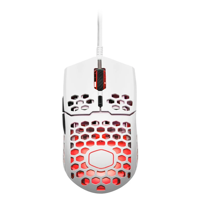 ماوس الألعاب Cooler Master MM711 Matte White RGB 60G مع ماوس ألعاب خفيف الوزن بدقة 16000 نقطة في البوصة