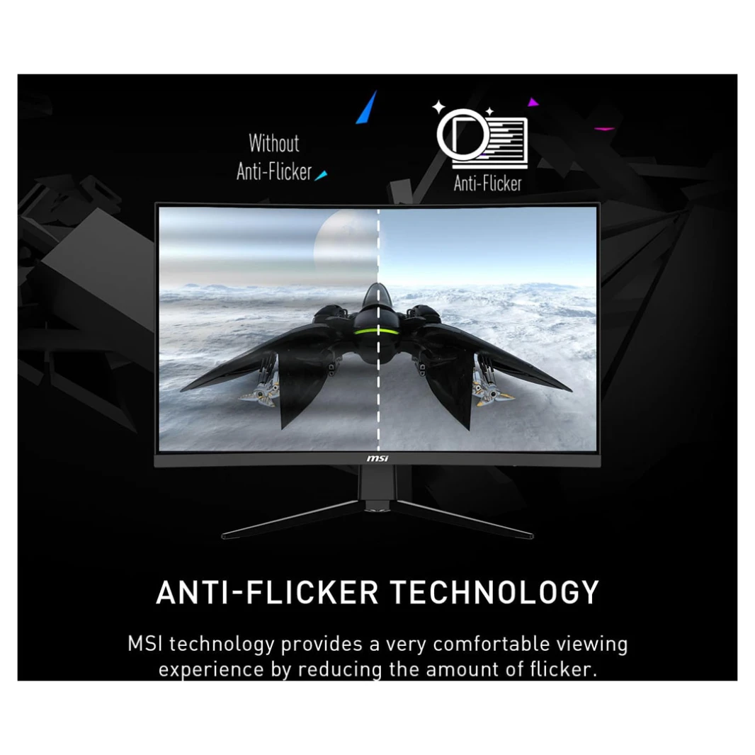 شاشة ألعاب منحنية MSI G273CQ مقاس 27 بوصة، بدقة 2560 × 1440 (QHD)، VA، 170 هرتز، FreeSync Premium، جاهزة لـ HDR، HDMI، Displayport، إمالة