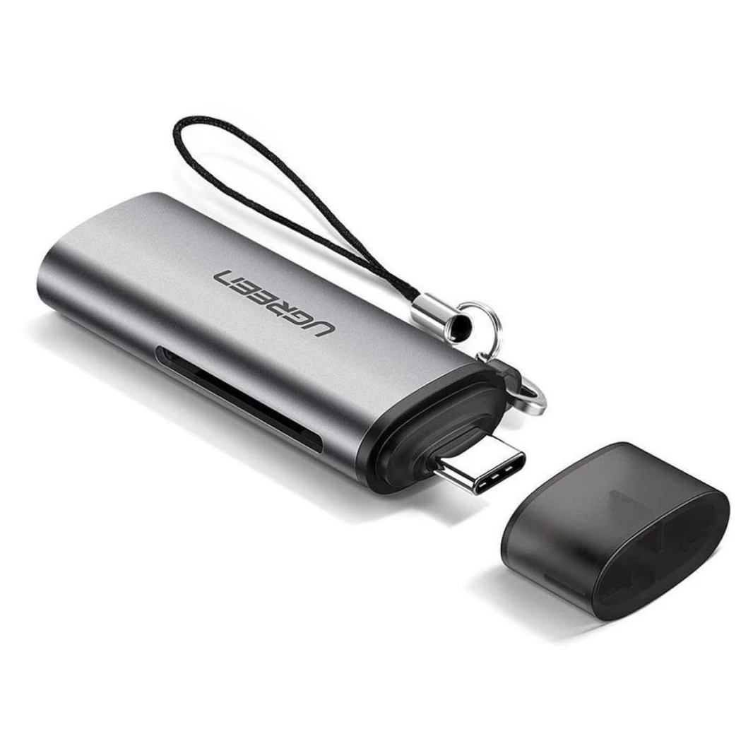 قارئ بطاقات UGREEN USB-C TF/SD (CM184) - قراءة بطاقات USB-C في شكل مضغوط