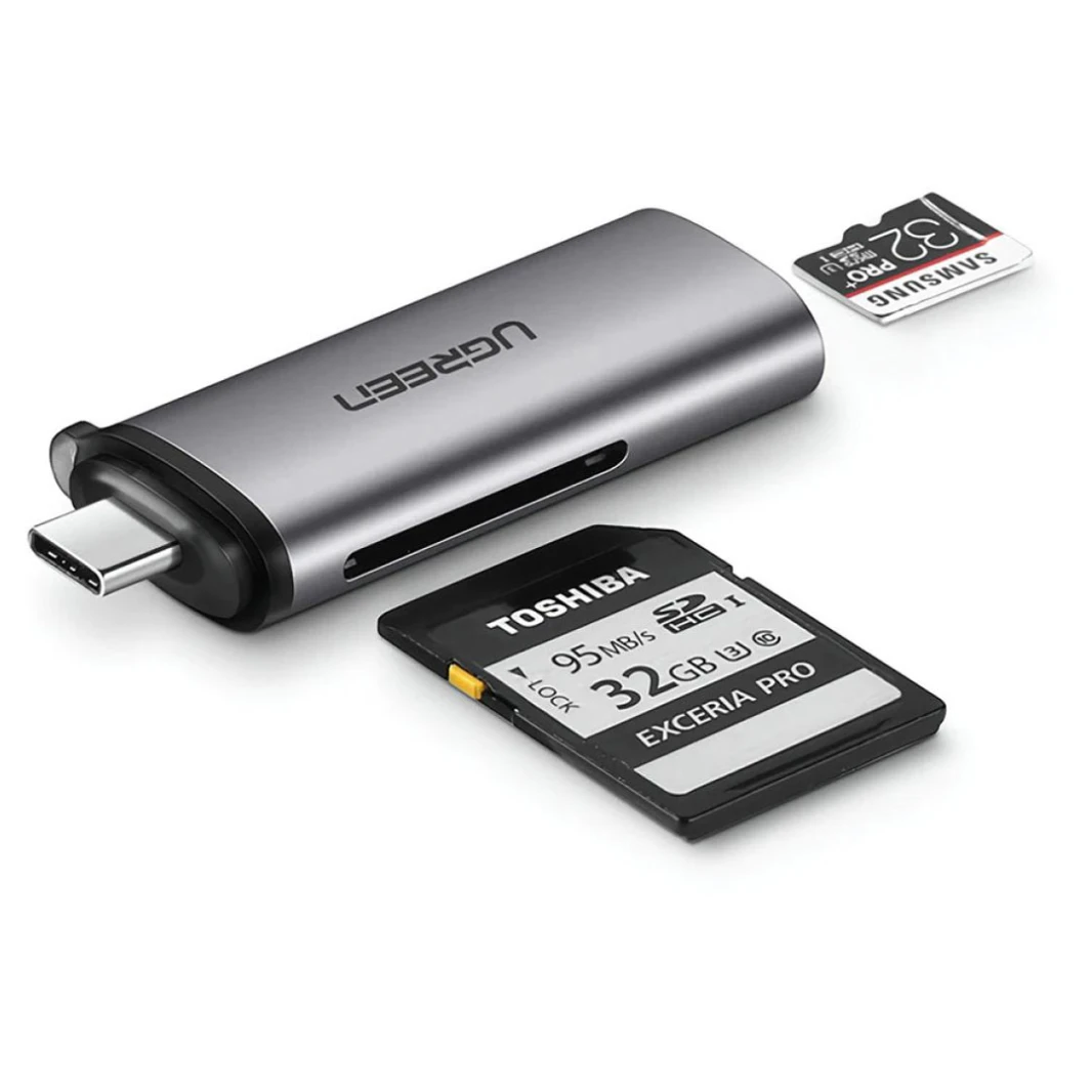 UGREEN USB-C TF/SD Card Reader (CM184) - USB-C Card Reading in a Compact Form Factor