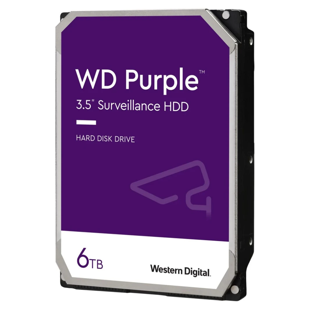 قرص صلب WD Purple Surveillance سعة 6 تيرابايت من WD: SATA 6 Gb/s | ذاكرة تخزين مؤقتة 256 ميجابايت | 5400 دورة في الدقيقة