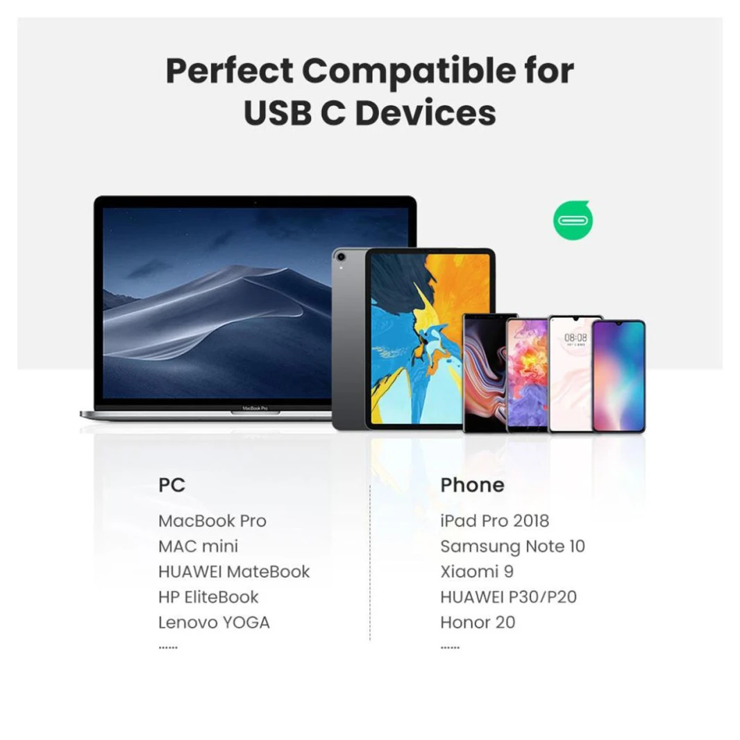 قارئ بطاقات UGREEN USB C لأجهزة UHS-II (CM265) - قراءة بطاقات عالية السرعة لأجهزة USB-C