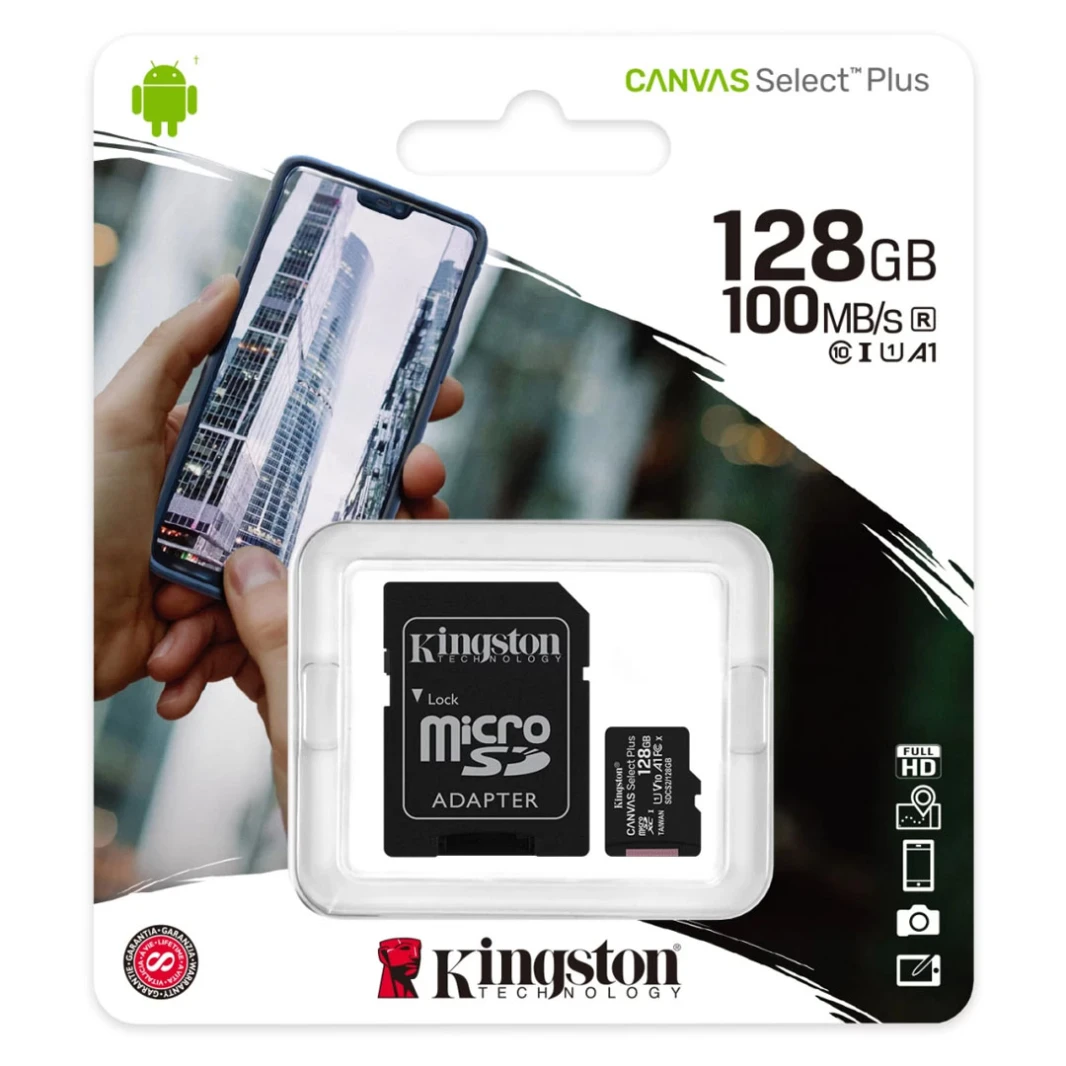 Kingston Canvas Select Plus 128GB: بطاقة microSD من الفئة 10