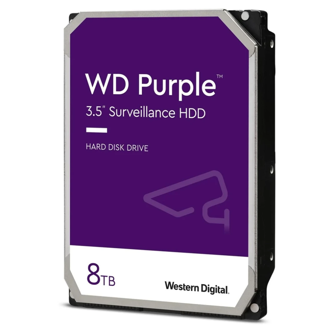 قرص صلب WD Purple Surveillance HDD سعة 8 تيرابايت من WD: SATA 6 Gb/s | ذاكرة تخزين مؤقتة سعة 128 ميجابايت | 5400 دورة في الدقيقة