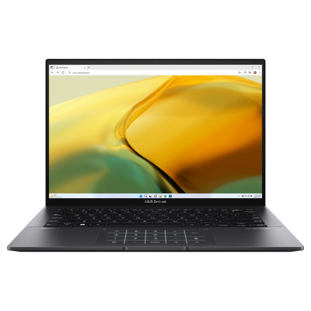 لابتوب ASUS Zenbook 14 OLED - معالج Ryzen 7، ذاكرة DDR5 سعة 16 جيجابايت، محرك أقراص SSD NVMe M.2 سعة 512 جيجابايت