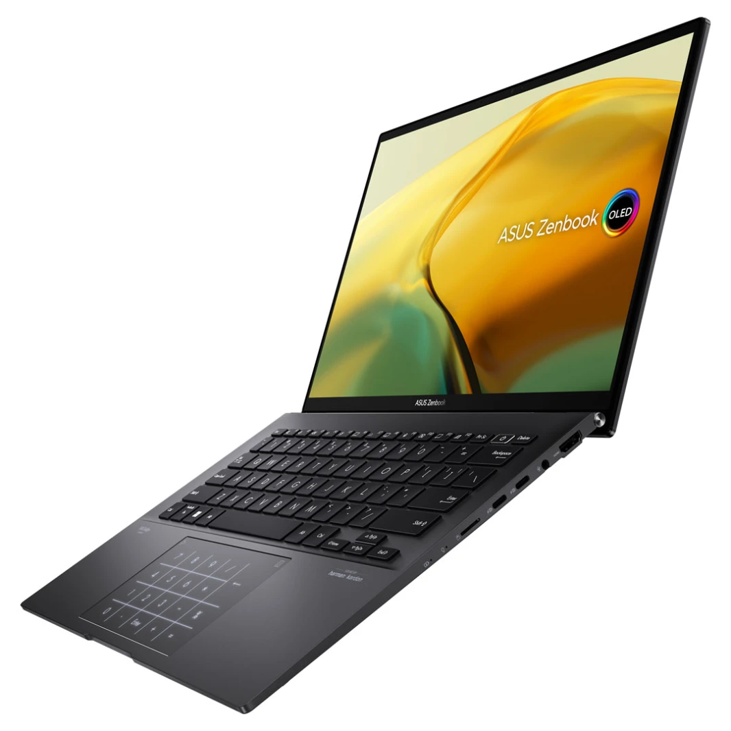 لابتوب ASUS Zenbook 14 OLED - معالج Ryzen 7، ذاكرة DDR5 سعة 16 جيجابايت، محرك أقراص SSD NVMe M.2 سعة 512 جيجابايت