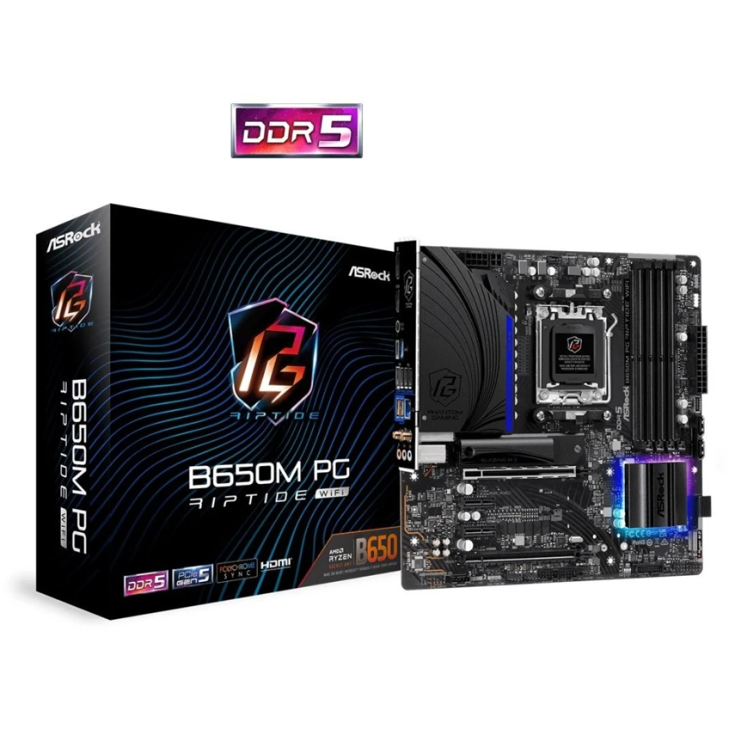 اللوحة الأم Asrock AMD B650M-PG Riptide WI-FI AM5ASRock