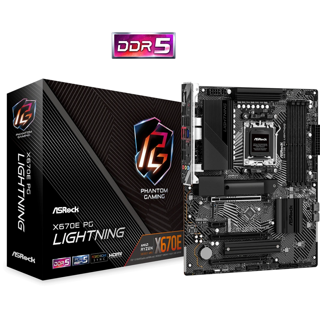 اللوحة الأم ASROCK AMD X670E-PG Lightning AM5ASRock