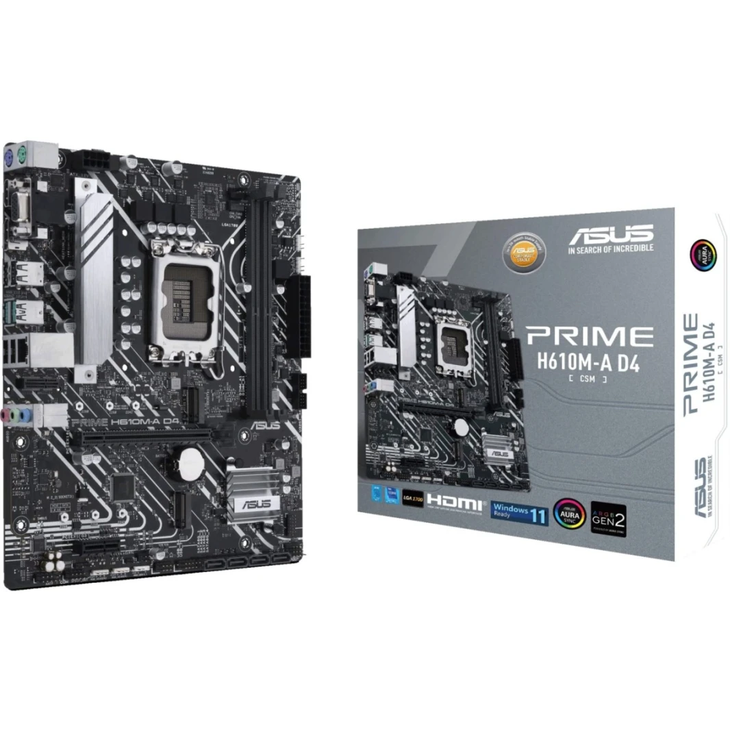 اللوحة الأم ASUS PRIME H610M-A D4 CSM DUAL M.2\DP+HDMIAsus