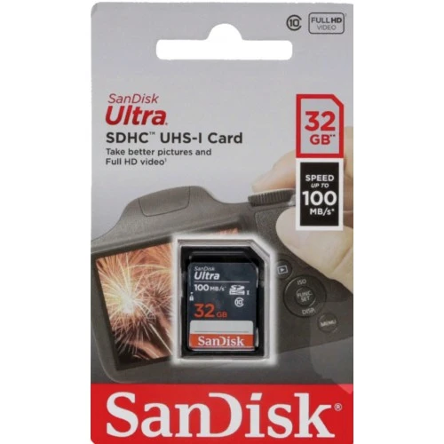 SanDisk Ultra 32GB Class 10 100MB/s SDHC UHS-I Memory Card