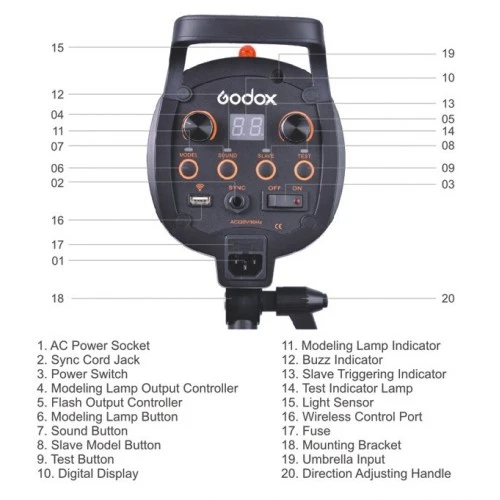 طقم فلاش استوديو Godox QT 600 ثنائي الإضاءة