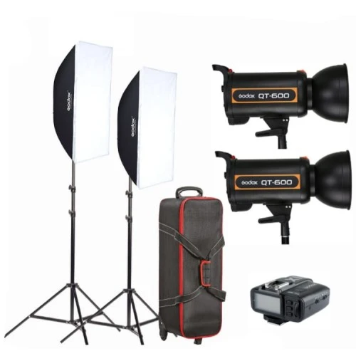 طقم فلاش استوديو Godox QT 600 ثنائي الإضاءة