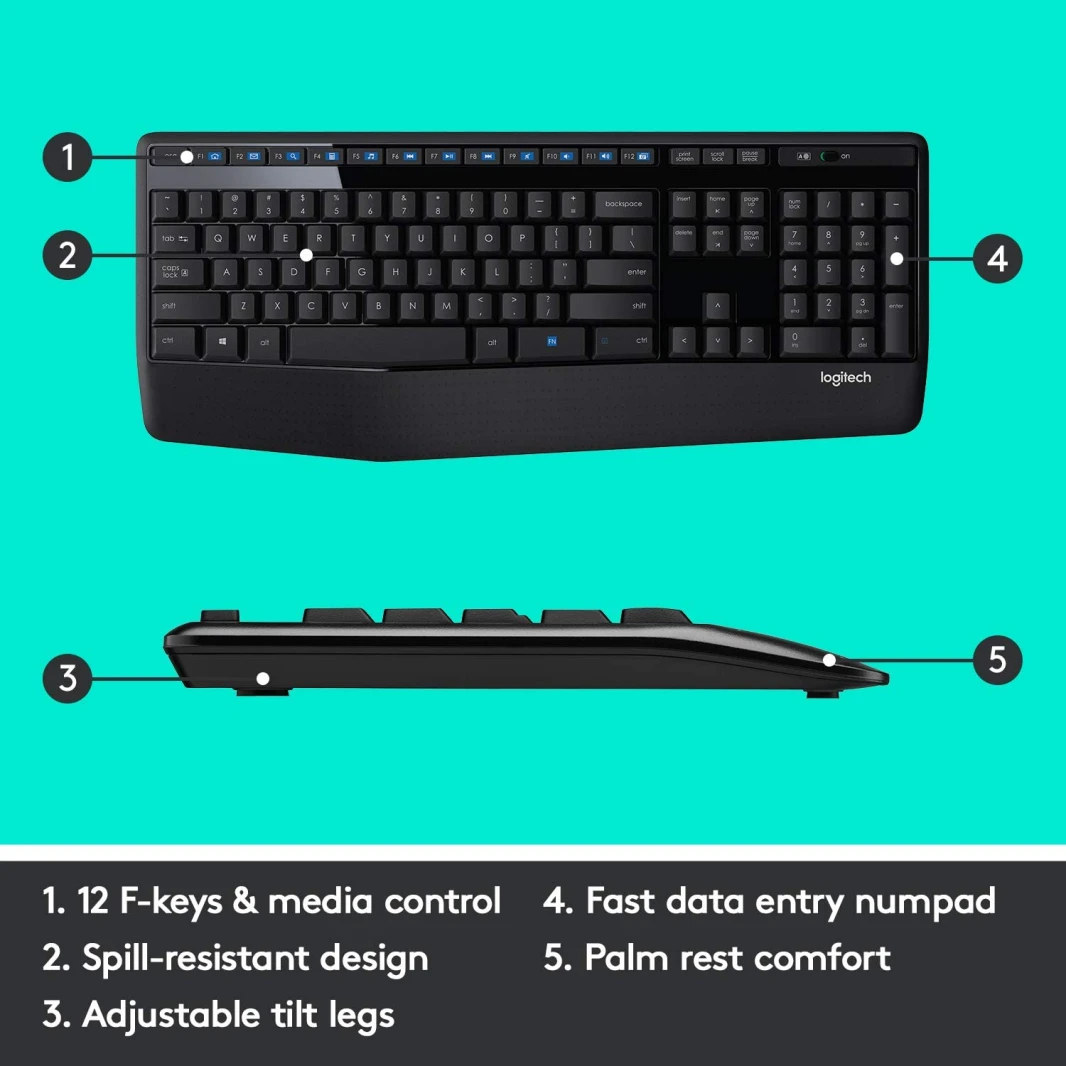 مجموعة لوحة المفاتيح والماوس اللاسلكية Logitech MK345